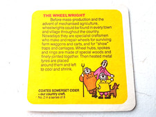 Vintage COATES Cider - The Wheel Wright ... Cat No'32 Beer mat / Coaster