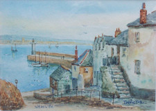 T H VICTOR W Sands CORNWALL Watercolour Newlyn PENZANCE Gift To Ship 1942 1/3