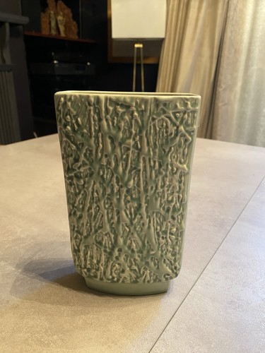 Vintage pale green sylvac vase - vintage,