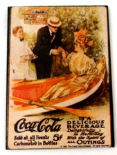 Fridge Magnet. Coca-Cola Advert. Metal. Vintage. B
