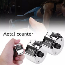 Hand Tally Counter Handheld 4 Digit Lap Counting Manual Mechanical Clicker Metal