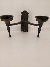 Rustic Metal Wall Mounted Candle Sconce 2 Arm Candle Holder 24cm wide 15cm Deep