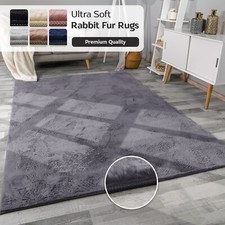 Large Rabbit Fur Rug Soft