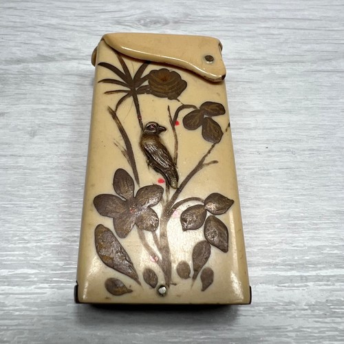 Vintage floral bird celluloid - floral,