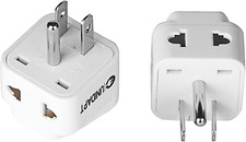 UK to US Travel Adapter, India to US Plug Adapter,  Adapters for USA, 2-Pack, Pl