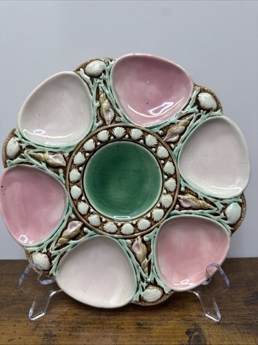 Majolica clam oyster plate - clam,