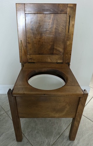Vintage wooden commode chair - commode,