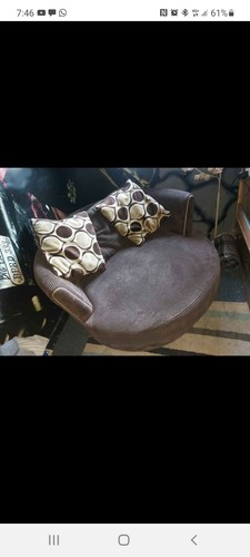 Brown cuddle swivel chair - brown,