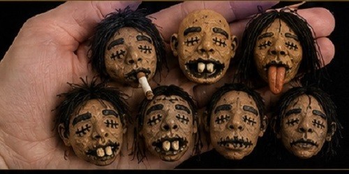 Handmade shrunken head - handmade, oddity