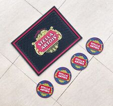Free Ship STELLA ARTOIS Rubber bar mats bar runner spill mat &4pcs coasters pubs