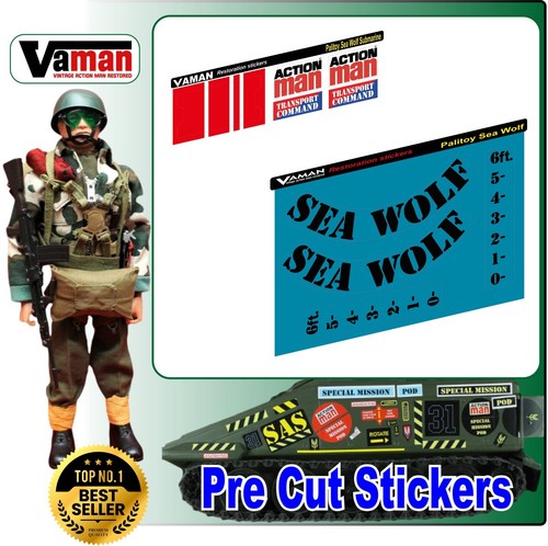 Action man stickers - man, wolf