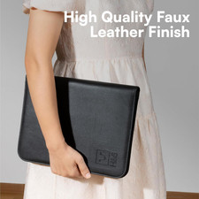 A4 Zipped Conference Folder – Faux Leather Portfolio with Ring Binder