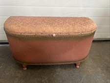 Vintage Pink Lloyd Loom Style Ottoman Linen Blanket Storage Box Retro 1950s Old