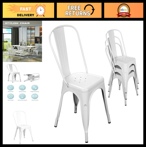 Metal dining chair set - metal,