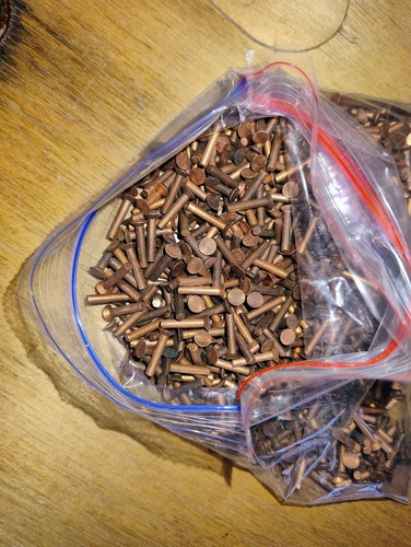 500 copper rivets - , 3/32"