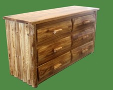 Log Dresser~6 Drawer~Torched