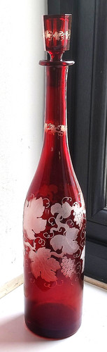 Antique bohemian ruby glass - antique,