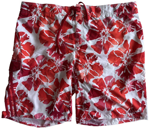 Adidas mens red white floral - red/white,