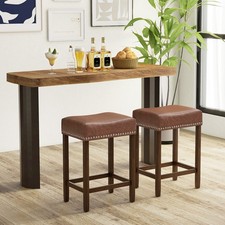 2Pcs Bar Stool PU Leather