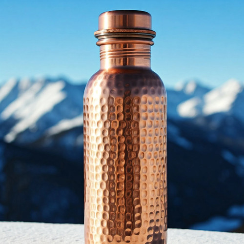 Hammered copper water bottle - hammered,