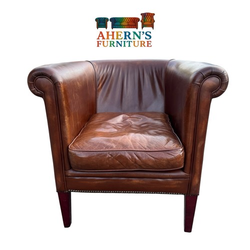Brown leather laura - brown,
