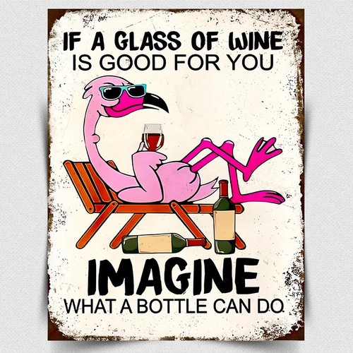 Wine lover pink flamingo funny - wine,