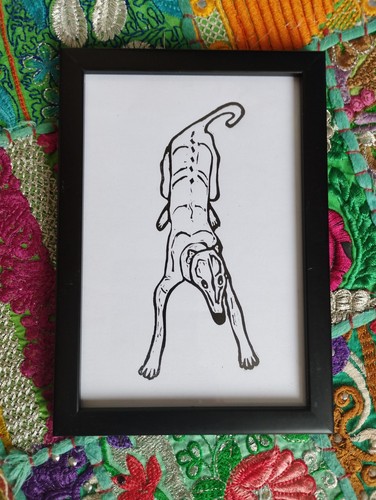 Greyhound sighthound lino - greyhound,