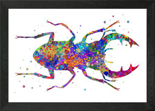 Stag beetle pop art Framed