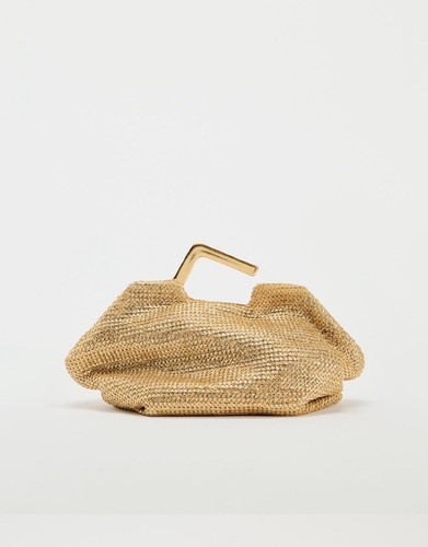 Zara clutch bag with metal - :,