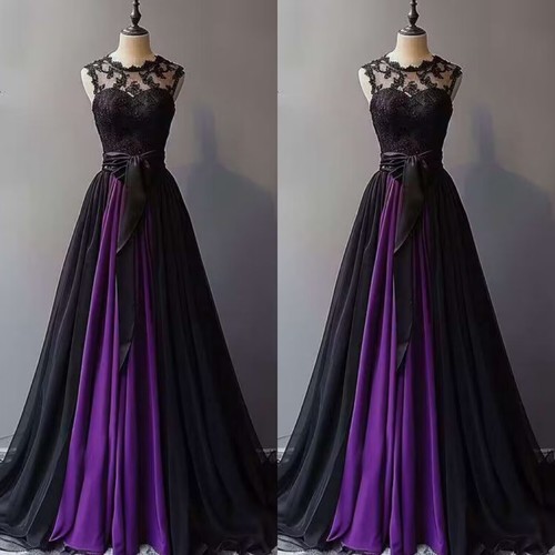 Gothic chiffon wedding dress - gothic,
