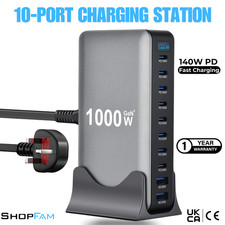 ShopFam 10 Port USB C Charging