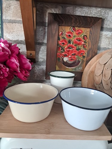 Vintage enamel ware metal - enamel, ware,
