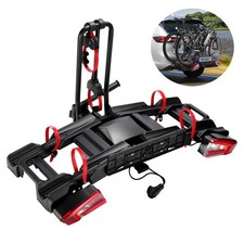 60KG Heavy Duty Foldable E-Bike Carrier Electric 2 Bike Rack W/ E-Mark Taillight