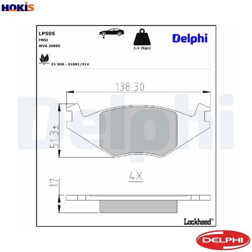 Brake pad set disc - brake, lp505