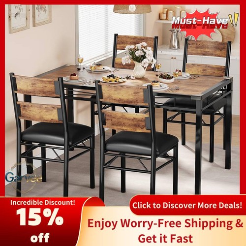 Wood kitchen table dining set - table,