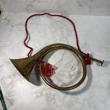 Vintage Brass Horn Decorative Purposes Only Wall Art Hunting Display NICE PATINA