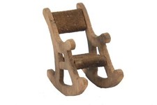 Dolls House Rocking Chair Rustic Rocker Miniature Nursery Furniture 1:12 Scale