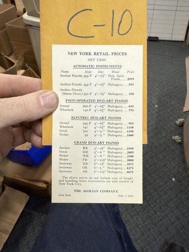 1924 new york - retail, prices