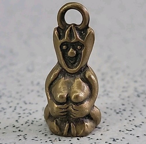 Vintage brass lucky charm - lucky,