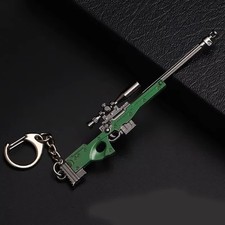 Mini Metal Green Sniper Rifle With Scope Gun Keyring Premium Keychain Gift UK