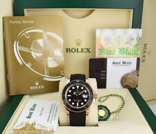 ROLEX 40mm 18kt Rose Gold Yachtmaster Oysterflex Strap 116655 SANT BLANC
