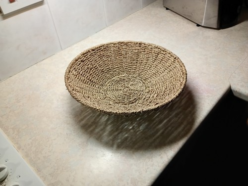Handwoven coil weave basket - coil,