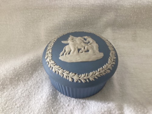 Wedgwood blue jasperware - jasperware, round
