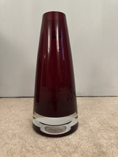 Dartington Crystal 'Blaze' Ruby Red Glass Vase