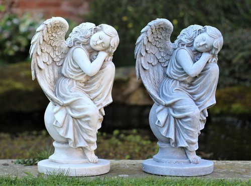Garden ornaments cherub fairy - ornaments,