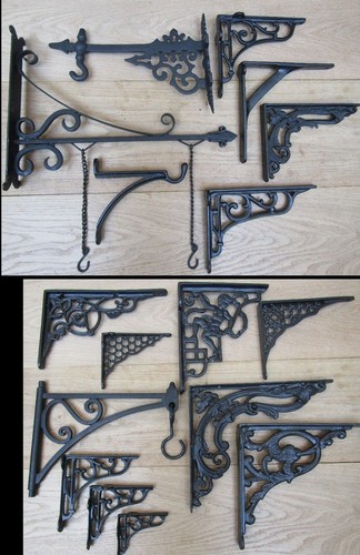 Cast iron shelf bracket - cast,