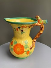 Vintage Swinnerton's Hampton Ivory Yellow Jug with Bird on Handle 24cm