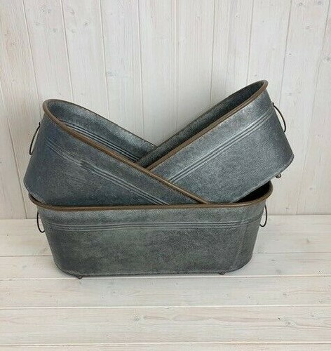 Large oval trough galvanised - oval,
