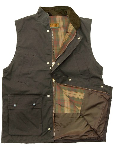 Game mens wax gilet - gilet, tartan