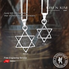 Star of David Pendant Necklace✔️Free Initial engraving✔️Solid 925 Silver✔Quality